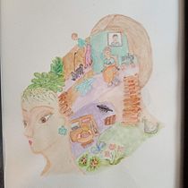 Mi proyecto del curso: Ilustración surrealista con acuarela y tinta. Traditional illustration, Fine Arts, Painting, Drawing, and Watercolor Painting project by Laura Chávez Doria - 07.14.2023