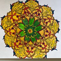 My project for course: Introduction to Islamic Art: Create Biomorphic Patterns. Painting, Pattern Design, Drawing, Watercolor Painting & Ink Illustration project by Narjis Pierre - 07.15.2023