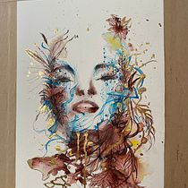 My project for course: Experimental Portraiture with Ink, Tea and Alcohol. Fine Arts, Painting, Drawing & Ink Illustration project by Jiena - 07.02.2023