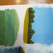 My project for course: Painting Atmospheric Landscapes with Gouache. Projekt z dziedziny Trad, c, jna ilustracja,  Malarstwo i Malowanie gwaszami użytkownika Sina Sibler - 17.07.2023