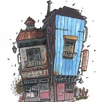 My project for course: Expressive Architectural Sketching with Colored Markers. Een project van  Schetsen,  Tekening,  Architecturale illustratie, Sketchbook,  Illustratie met inkt, Traditionele illustratie, Architectuur, Craft,  Beeldende kunst, Schilderij,  Creativiteit y  Artistieke tekening van Zaur Romanov - 16.07.2023