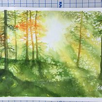 My project for course: Dreamy Watercolor Landscapes: Paint with Light. Un projet de Peinture , et Aquarelle de Monika Hellgren - 17.07.2023