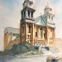 My project for course: Architectural Sketching with Watercolor and Ink. Sketching, Drawing, Watercolor Painting, Architectural Illustration, Sketchbook & Ink Illustration project by seedfound - 07.17.2023
