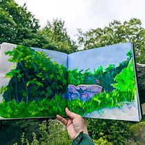 My project for course: Travel Sketchbook Illustration with Gouache. Painting, Drawing, Sketchbook, and Gouache Painting project by Annie Mae Herring - 07.18.2023