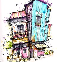 My project for course: Expressive Architectural Sketching with Colored Markers. Een project van  Schetsen,  Tekening,  Architecturale illustratie, Sketchbook y  Illustratie met inkt van 2trkgfyknj - 17.07.2023