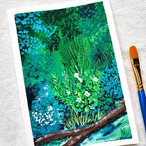 My project for course: Landscape Painting with Gouache for Beginners. Fine Arts, Painting, Naturalistic Illustration, and Gouache Painting project by Kittiyaporn Phuruahong - 07.16.2023