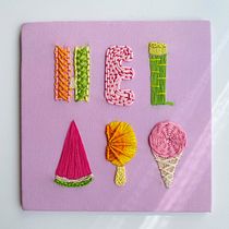 Mi proyecto del curso: Técnicas avanzadas para bordar letras con telas de colores. Traditional illustration, Lettering, Embroider, and Textile Design project by flor_atencia - 07.19.2023