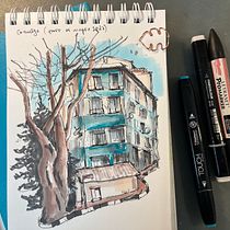 Istanbul. Een project van  Schetsen,  Tekening,  Architecturale illustratie, Sketchbook y  Illustratie met inkt van larisa_peigin - 17.07.2023