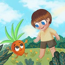 My project for course: Creating Characters for Children's Stories with Procreate. Projekt z dziedziny Trad, c, jna ilustracja, Projektowanie postaci, Ilustracja c, frowa, Ilustracje dla dzieci, R, sunek c i frow użytkownika hasara_nishshanka - 19.07.2023