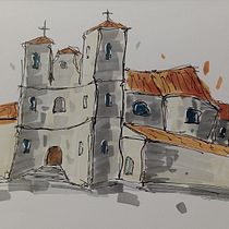 My project for course: Expressive Architectural Sketching with Colored Markers. Een project van  Schetsen,  Tekening,  Architecturale illustratie, Sketchbook y  Illustratie met inkt van adam_ba - 19.07.2023