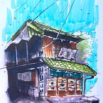 My project for course: Expressive Architectural Sketching with Colored Markers. Sketching, Drawing, Architectural Illustration, Sketchbook & Ink Illustration project by pinkymccrazy - 07.26.2023