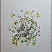Meu projeto do curso: Ilustração de personagens mitológicos. Traditional illustration, Character Design, Painting, Drawing, Digital Illustration, and Watercolor Painting project by anasofiaarte_tattoo - 07.20.2023