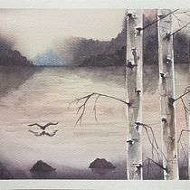 My project for course: Atmospheric Landscapes in Watercolor  Ein Projekt aus dem Bereich Bildende Künste, Malerei und Aquarellmalerei von Maria Paula Rico - 21.07.2023
