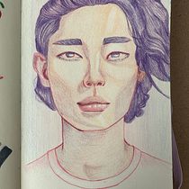 My project for course: Vibrant Portrait Drawing with Colored Pencils. Drawing, Portrait Drawing, Sketchbook, and Colored Pencil Drawing project by olya_v - 07.18.2023