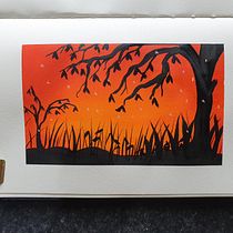 Sundown and fireflies. Projekt z dziedziny Trad, c, jna ilustracja,  Malarstwo i Malowanie gwaszami użytkownika an_fu - 23.07.2023