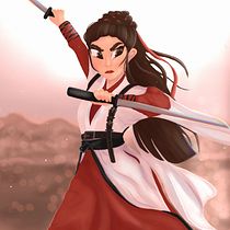 Warrior girl. Traditional illustration, Digital Illustration, and Digital Drawing project by Olha Butko - 07.24.2023
