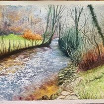 Mi proyecto del curso: Pintura de paisajes realistas con acuarela. Projekt z dziedziny  Sztuki piękne,  Malarstwo, Sketching, Malowanie akwarelą, Ilustracja naturalist i czna użytkownika Pascale Colin - 24.07.2023