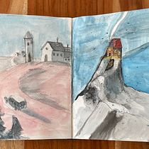 Mein Abschlussprojekt für den Kurs: Imaginäre Orte: Zeichnen, Malen und Digitalisieren mit Photoshop. Sketching, Drawing, Digital Illustration, and Architectural Illustration project by l1nette - 08.31.2022