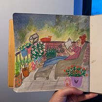Mijn project van de cursus: Sketchbook om je tekenstijl te verkennen. Un proyecto de Ilustración tradicional, Bocetado, Creatividad, Dibujo, Pintura a la acuarela, Sketchbook y Pintura gouache de Cecile de Vries - 25.07.2023