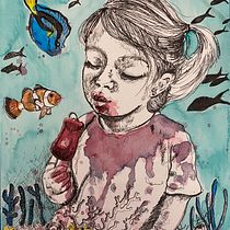 Proyecto de Aline Vargas del curso: Ilustración con técnicas manuales de rayado y dripping. Un progetto di Character design, Belle arti, Pittura, Pittura ad acquerello, Disegno di ritratti e Disegno artistico di Aline Vargas - 25.07.2023