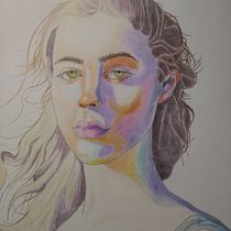 Meu projeto do curso: Desenho de retratos vibrantes com lápis de cor. Drawing, Portrait Drawing, Sketchbook, and Colored Pencil Drawing project by Mateus Laranjeira - 07.26.2023