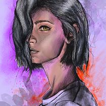 Retrato ilustrado con Procreate. Projekt z dziedziny Trad, c, jna ilustracja, Grafika wektorowa, Ilustracja c, frowa i Portret użytkownika Daniela Marambio - 26.07.2023