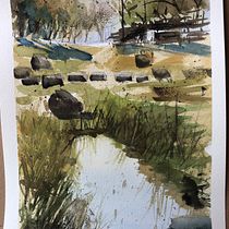 My project for course: Natural Landscapes in Watercolor. Un progetto di Belle arti, Pittura e Pittura ad acquerello di hellokristina - 27.07.2023