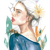 Meu projeto do curso: Retrato ilustrado em aquarela. Un progetto di Illustrazione tradizionale, Belle arti, Pittura, Disegno, Pittura ad acquerello, Disegno di ritratti e Disegno artistico di danieladelmondes191 - 26.07.2023