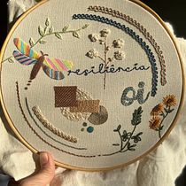 Meu projeto do curso: Técnicas básicas para bordado de letras. Un projet de Broderie , et Design textile de Catia Portuense - 30.07.2023
