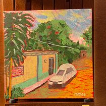 Yellow House. Een project van  Beeldende kunst, Schilderij,  Schetsen,  Architecturale illustratie, Sketchbook y Schilderen met gouache van McKenzie Rose - 31.07.2023