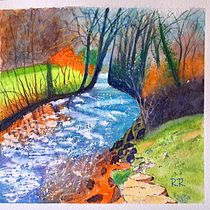 Mein Abschlussprojekt für den Kurs: Realistische Landschaften in Aquarell malen. Projekt z dziedziny  Malarstwo, Sketching, Malowanie akwarelą, Ilustracja naturalist i czna użytkownika Rosemarie - 01.08.2023