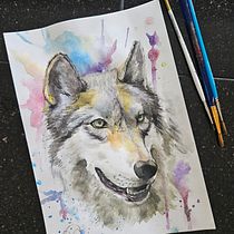 My project for course: Expressive Animal Portraits in Watercolor. Un projet de Illustration traditionnelle, Aquarelle, Dessin réaliste et Illustration naturaliste de Deanna Cordova - 01.08.2023