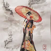 Parasol. . Un progetto di Illustrazione tradizionale, Belle arti, Pittura, Illustrazione botanica e Illustrazione con inchiostro di Anita Pérez - 02.08.2023