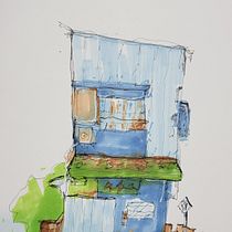My project for course: Expressive Architectural Sketching with Colored Markers. Sketching, Drawing, Architectural Illustration, Sketchbook & Ink Illustration project by Josh Hahn - 08.02.2023