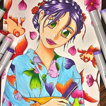 My project for course: Colored Marker Techniques for Manga. Traditional illustration, Comic, Color Theor, and Manga project by Kristina Alfimova - 07.28.2023