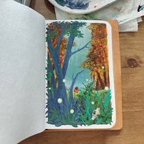 Mon projet du cours : Peinture de paysages enchantés à la gouache. Projekt z dziedziny Trad, c, jna ilustracja,  Malarstwo i Malowanie gwaszami użytkownika Kytie - 03.08.2023