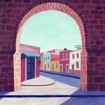 Calle vista desde el acueducto Ein Projekt aus dem Bereich Traditionelle Illustration, Malerei und Gouachemalerei von Alondra Ortiz Vargas - 03.08.2023