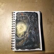 My project for course: Fantasy Landscapes with Watercolor & Gouache. Un progetto di Belle arti, Pittura, Pittura ad acquerello, Illustrazione naturalistica e Pittura gouache di ali_55528 - 03.08.2023