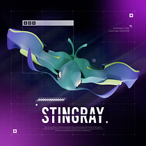 Stingray. 3D, Design de personagens, Modelagem 3D, Design de personagens 3D, e 3D Design projeto de Brandon Mitchell Rosales Abanto - 06.08.2023