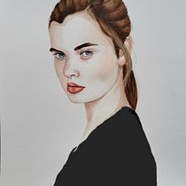 Mon projet du cours : Portrait à l'aquarelle d'après une photo. Un projet de Illustration traditionnelle, Aquarelle , et Dessin de portrait de aurelie_ - 04.08.2023