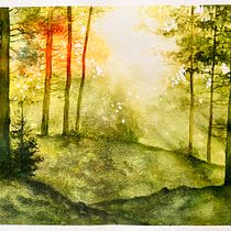 Mijn project van de cursus: Schilder dromerige aquarellandschappen met licht. Un projet de Peinture , et Aquarelle de rp101918 - 05.08.2023