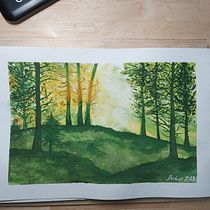 My project for course: Dreamy Watercolor Landscapes: Paint with Light. Un projet de Peinture , et Aquarelle de Bahar Frühling - 05.08.2023