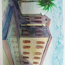 My project for course: Architectural Sketching with Watercolor and Ink. Sketching, Watercolor Painting, Sketchbook, Ink Illustration, Drawing, and Architectural Illustration project by Odeya Ar - 08.12.2023