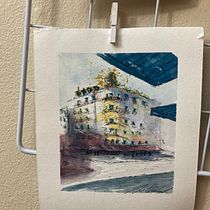 Meu projeto do curso: Desenho arquitetônico com aquarela e tinta. Sketching, Drawing, Watercolor Painting, Architectural Illustration, Sketchbook & Ink Illustration project by Wellington Müller Kruchadt - 08.06.2023