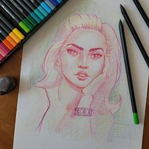 My project for course: Vibrant Portrait Drawing with Colored Pencils. Drawing, Portrait Drawing, Sketchbook, and Colored Pencil Drawing project by stormraven09 - 07.07.2023