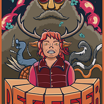 Meu projeto do curso: Ilustração vetorial: mais volume e rock and roll - sweet tooth. Un progetto di Illustrazione tradizionale, Illustrazione vettoriale, Design di poster  e Illustrazione digitale di Filipe Santanna - 06.08.2023