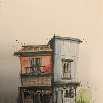 My project for course: Expressive Architectural Sketching with Colored Markers. Sketching, Drawing, Architectural Illustration, Sketchbook & Ink Illustration project by danmozel - 08.07.2023