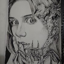 Mi proyecto del curso: Retrato a tinta con tramas y puntos. Desenho a lápis, Desenho, Desenho realista, Desenho anatômico e Ilustração com tinta projeto de Carlos Adrián De La Paz Almaraz - 09.08.2023