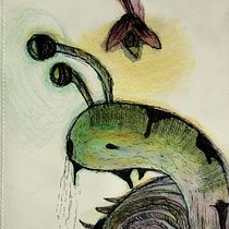 Mi proyecto del curso: Sketchbook de naturaleza fantástica: dibuja criaturas de otro mundo. Pencil Drawing, Drawing, Watercolor Painting, Sketchbook, and Naturalistic Illustration project by Malik Galindo - 08.09.2023