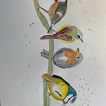 My project for course: Artistic Watercolor Techniques for Illustrating Birds. Traditional illustration, Watercolor Painting, Realistic Drawing, and Naturalistic Illustration project by jillokunowo - 08.09.2023